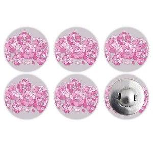 Rose Design Fancy Floral Printed Sewing Buttons For Clothes Set Of 6 - Picture 1 of 4