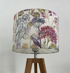Lampshade Cream Voyage Hedgerow Country Floral Flowers Linen Drum Light Shade - Picture 1 of 20