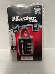 Master Lock 4680DBLK TSA Accepted Luggage Padlock Set Your Own Combination - Picture 1 of 2
