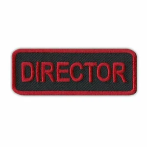 Patch, ricamata, regista (rosso/nero), 3" x 1" - Foto 1 di 2