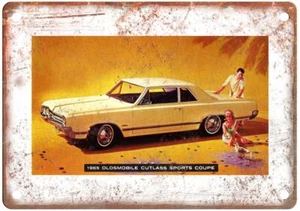 1965 Oldsmobile Cutlass Sports Coupe Vintage Ad Retro Look Metal Sign A5131 - Picture 1 of 1