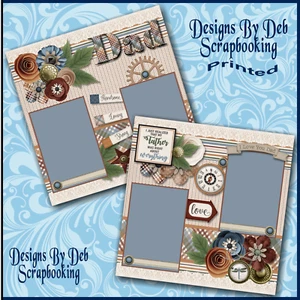 DAD FATHERS DAY Premade Scrapbook Pages Paper Piecing printed layout DBDS - Picture 1 of 3