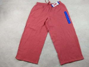 Jessica Simpson Gauze Ankle Pants Women's L Brick Red Hi Rise Wide Leg NWT - Picture 1 of 9