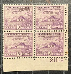 US Stamps-SC# 752 - Plate Block Of - Small Stain On Back - SCV $27.50 - Picture 1 of 2