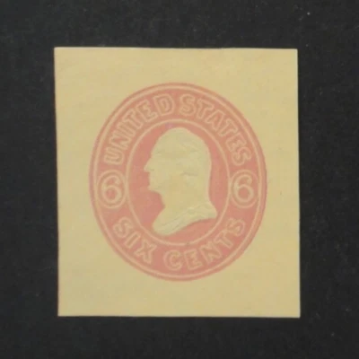 US Stamped Envelope U39 6c 1861 Cut Square Pink on Buff - Image 1 of 2