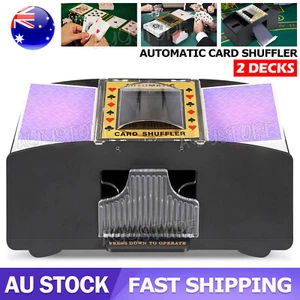 2 Deck Automatic Card Shuffler Poker Cards Shuffling Machine Casino Playing Game - Picture 1 of 9