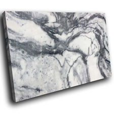 AB967 Grey White Cool Marble Modern Abstract Canvas Wall Art Large Picture Print