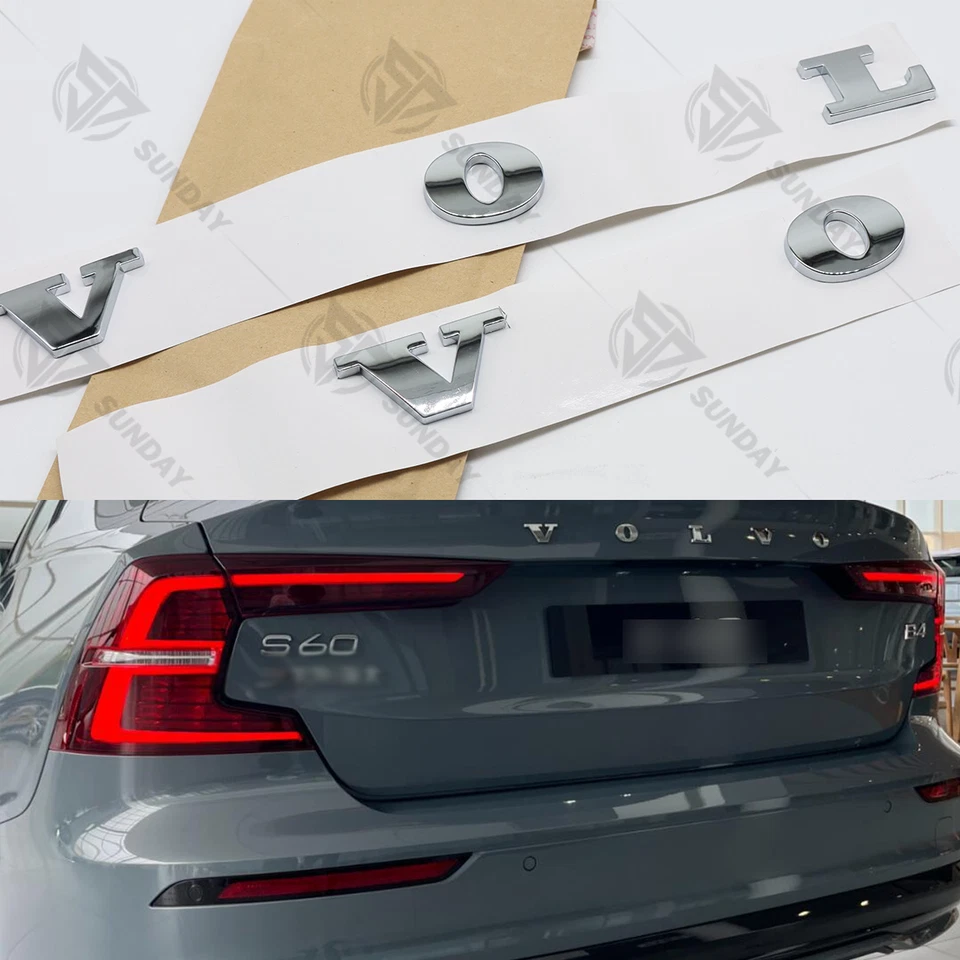 For Volvo S60 Rear Trunk Lid Letter Badge Nameplate Emblem Sport Chrome - Изображение 1 из 4