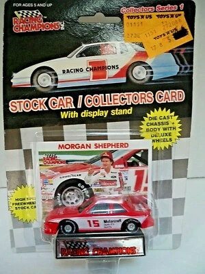 De colección 1989 Morgan Shepherd #15 Car Racing Champions Die Cast NASCAR y exhibición de tarjetas Foto 1 de 2