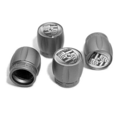 Premium Dark Gray Sport Car Tire Air Valve Caps Stem Valve Cover For Porsche - Image 1 of 3
