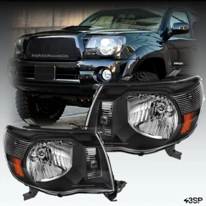 For 2005-2011 Toyota Tacoma TRD Style Headlights Black Housing Clear Lens Lamp - Picture 1 of 8