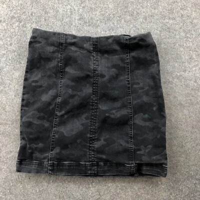 Falda Free People Mujer 8 Negra Camuflaje Camuflaje Lápiz Elástico Foto 1 de 4