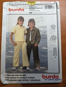 BURDA Kids 9988 Girls Semi Fitted Pantsuit Jacket and Pants Size 4-10 Uncut - Picture 1 of 3