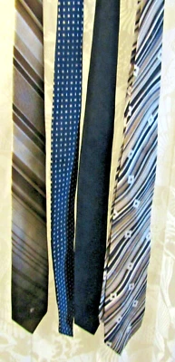 4 Corbatas Pierre Cardin Marrón Rayas Azul Con Lunares Rayas Negras Marrón Negro Tira Foto 1 de 4