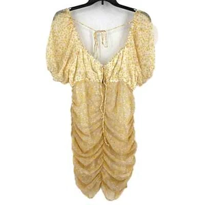 Free People Yellow Floral Mini Tessa Dress - Picture 1 of 5