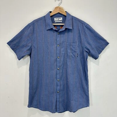 Billabong Shirt Men L Tailored Fit Blue Striped Button Up Cotton Blend Casual - Image 1 of 4