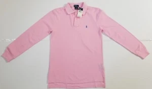 NEU MIT ETIKETT RALPH LAUREN JUNGEN NETZ POLO T-SHIRT LANGARM PINK #3A - Bild 1 von 4