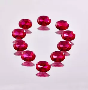 50 Pcs Natural Flawless Mozambique Red Ruby Oval Cut Loose Gemstone Certified - Picture 1 of 11