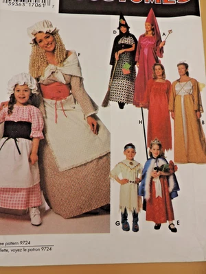 Simplicity 9718 Miss Medieval Princess/Devil/Angel/Prairie Sz XS/S/M/L Uncut FF - Image 1 of 4