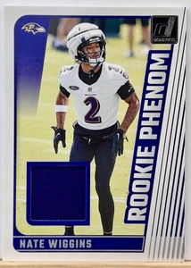 2024 Panini Donruss Rookie Phenom Nate Wiggins PATCH RC #RPJ-NWI Ravens - Picture 1 of 2