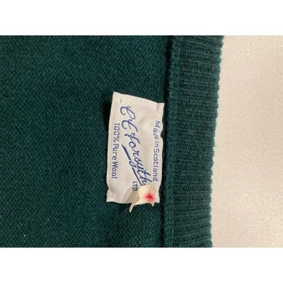 Chaleco Suéter CE Forsyth 100% Lana Verde De Colección Años 90 Hecho en Escocia Talla 46 XXL Foto 1 de 4