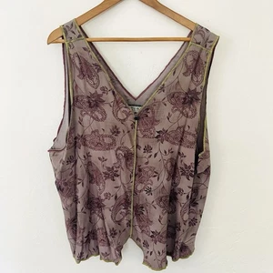 Top Nothing Matches Vintage Años 90 Sin Mangas Cuello en V Paisley Boho Grunge Talla 3 L - Imagen 1 de 4