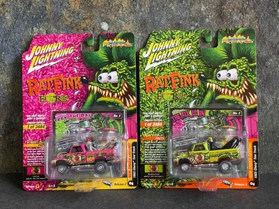 Johnny Lightning: grúa Chevrolet 1965 Rat Fink = verde y rosa Foto 1 de 4
