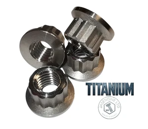 M6 x 1 titanium Grade 5 TC4 12 point bi hex flange nuts - Picture 1 of 17