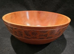 Bellissima ciotola in legno 10" Sweet Gum intagliata a mano firmata 2012 da Jerry Dawson @182 - Foto 1 di 11