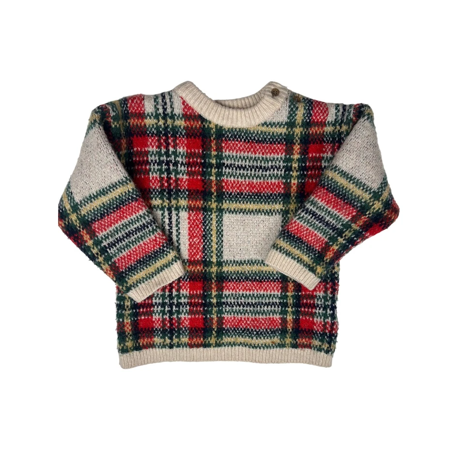 Suéter Pullover Niños H&M a Cuadros Invierno Rojo Verde Vacaciones Talla 2T Pullover Foto 1 de 4