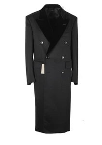 TOM FORD Black Cashmere Double Breasted Coat Size 52S IT / 42S U.S. New With... - Picture 1 of 7