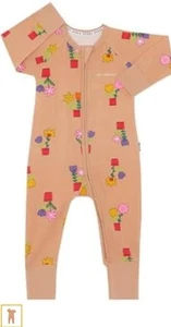 NWT Bonds Baby Zip Wondersuit 12-18m Two Way Zip Flower Pot Spiced Honey - Picture 1 of 4