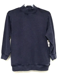 Style & Co Women's Petite Size PM Industrial Blue Mock-Neck Sweatshirt/Sweater - Picture 1 of 9