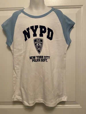 NEW NYPD Girl’s Child T-Shirt New York City Police Dept City Blue Medium 10/12 - Image 1 of 3