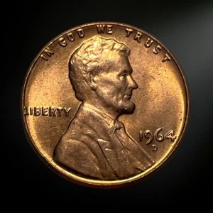 1964 D Denver Lincoln Memorial Penny Brilliant Uncirculated (BU) - Picture 1 of 2