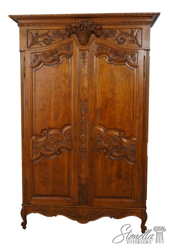 59407EC: French Louis XIV Carved Bar Armoire Cabinet Cover