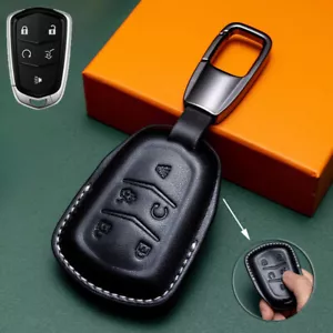 Funda de cuero genuino para llavero de auto para Cadillac CTS Escalade SRX ATS XT5 XTS - Imagen 1 de 4