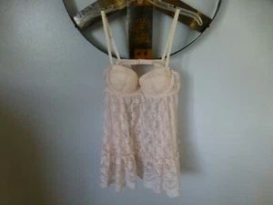 Victorias Secret Women's Baby Doll 36B Sexy Little Things Ivory Built in Bra - Picture 1 of 3