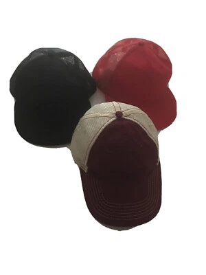 Trucker Caps OSFA  Lot of 3  Snapback Mesh Backing Adjustable Closure - Image 1 of 4