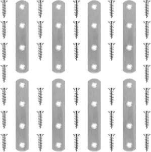 8 Pack Flat Straight Brace Brackets 4 Inch Stainless Steel Mending Plates Repair - Picture 1 of 12