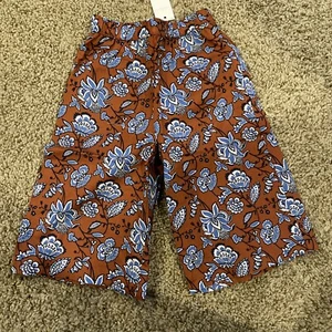 janie and jack girls pants 2t brown with multi color flowers - Picture 1 of 7