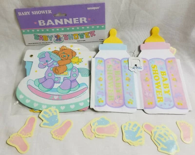 Guirnalda de pañuelos y cartón decoraciones fiesta baby shower pancartas niño niña Foto 1 de 4