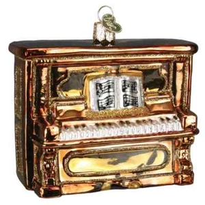 Old World Christmas Brown Upright Piano Ornament w - Picture 1 of 1