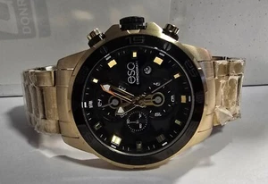eSQ Mens Stainless Steel Gold Tone Chronograph Watch eSQ0061 NEW ***** - Picture 1 of 6