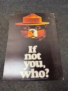 Vintage Smokey The Bear Karton Poster 13x18-1/2 If Not You, Who - Bild 1 von 6