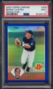 2003 TOPPS CHROME REFRACTOR BERNIE CASTRO ROOKIE /699 #209 PSA 9 - Picture 1 of 2