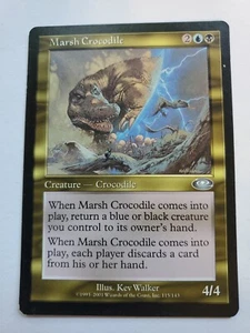MTG Magic The Gathering Card Marsh Crocodile Creature Crocodile Blue Black - Picture 1 of 2