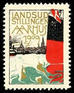 Denmark - Poster Stamp - Aarhus Exhibition 1909 - Valdemar Andersen - MNH - Picture 1 of 1