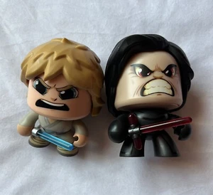 2 Star Wars Mighty Muggs Kylo Ren & Luke Skywalker Prensa Cabeza Cambios Juguete Facial - Imagen 1 de 9