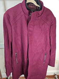 Inc Wool Mans Coat Burgundy Size XL New With Tags MSRP $179.50 - Picture 1 of 15